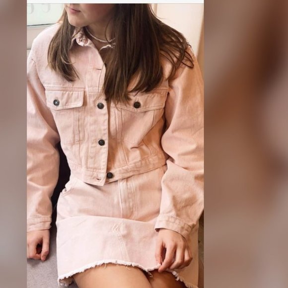 Sadie and Sage pink jean jacket - Picture 1 of 1